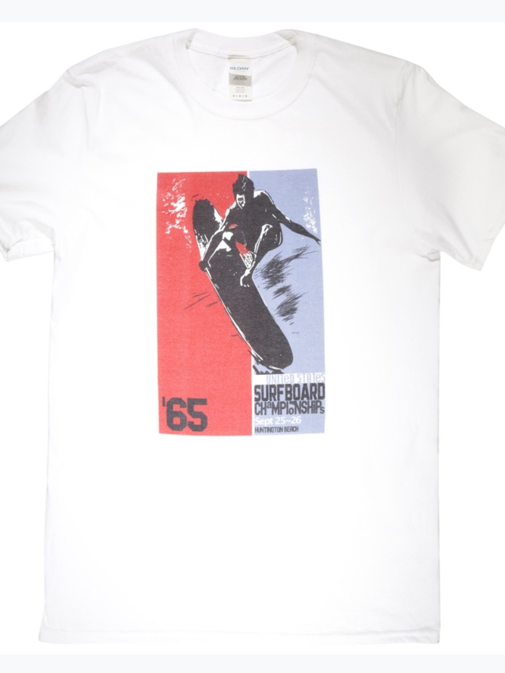 1965 Surfboard Hunitntong Beach Championship contest T-shirt  Surfing tee Surfer